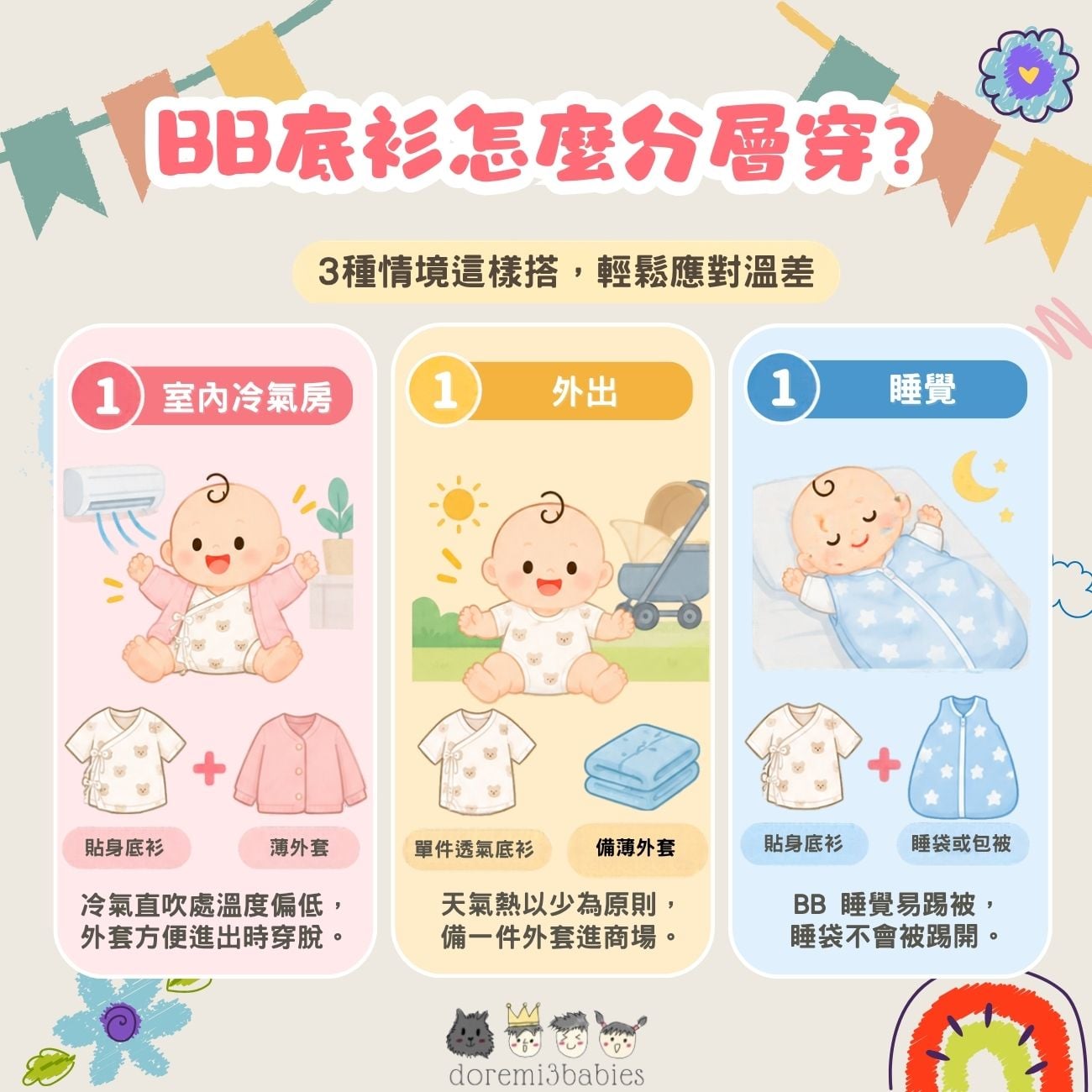 BB底衫要穿幾層？貼身底衫加一件薄外層