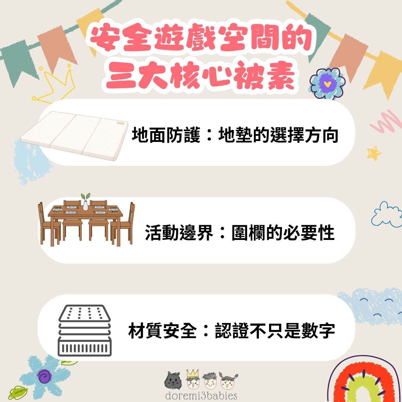 安全遊戲空間的三大核心要素：地墊與嬰兒圍欄